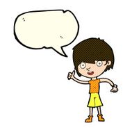 cartoon boy with positive attitude speech bubble N8