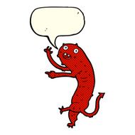 cartoon gross little monster with speech bubble N4