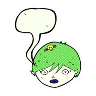 cartoon vampire face with speech bubble N15