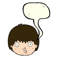 cartoon curious boy with speech bubble N17