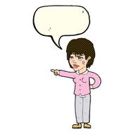 cartoon woman pointing with speech bubble N100