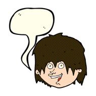 cartoon happy man with speech bubble N207