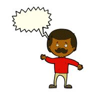 cartoon dad waving with speech bubble N5
