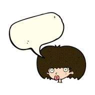 cartoon surprised woman with speech bubble N118
