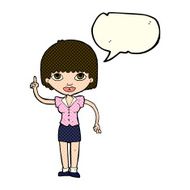 cartoon woman with idea speech bubble N116