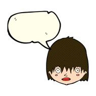cartoon staring woman with speech bubble N23