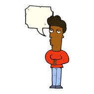 cartoon arrogant man with speech bubble N6