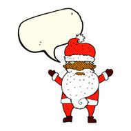 cartoon grumpy santa with speech bubble N5
