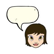 cartoon female face with speech bubble N71
