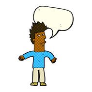 cartoon confused man with speech bubble N19