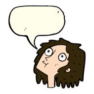 cartoon staring woman with speech bubble N24