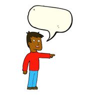 cartoon pointing man with speech bubble N42