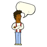 cartoon annoyed man with speech bubble N39