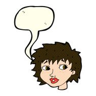 cartoon surprised woman with speech bubble N120