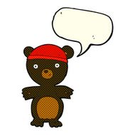 cartoon cute black bear with speech bubble N32