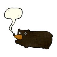 funny cartoon bear with speech bubble N17