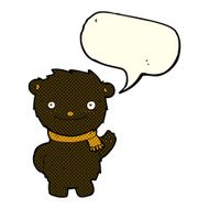 cartoon cute black bear with speech bubble N33