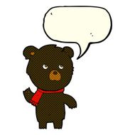 cartoon cute black bear with speech bubble N34