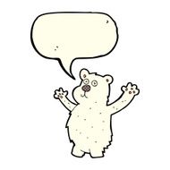 cartoon funny polar bear with speech bubble N3