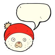cartoon teddy bear face with speech bubble N5