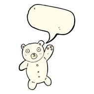 cartoon cute polar teddy bear with speech bubble N3
