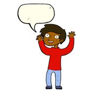cartoon happy man with speech bubble N210