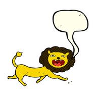 cartoon lion with speech bubble N6