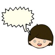 cartoon happy face with speech bubble N25