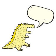 cartoon dinosaur with speech bubble N19