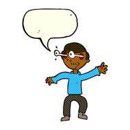 cartoon amazed boy with speech bubble N9