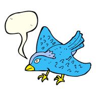 cartoon garden bird with speech bubble N19