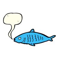 cartoon fish with speech bubble N40