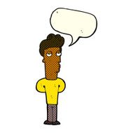 cartoon bored man with speech bubble N21