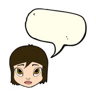 cartoon female face with speech bubble N72