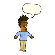 cartoon happy man with speech bubble N211