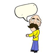 cartoon lonely old man with speech bubble N5