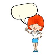 cartoon woman with idea speech bubble N117