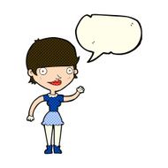 cartoon woman with idea speech bubble N118