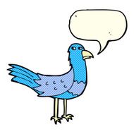 cartoon bird with speech bubble N151