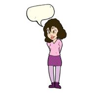 cartoon confused woman with speech bubble N39