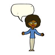 cartoon woman wearing spectacles with speech bubble N17