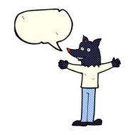 cartoon werewolf with speech bubble N13