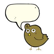 funny cartoon bird with speech bubble N57