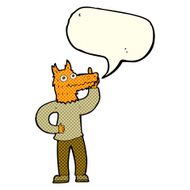 cartoon fox man with idea speech bubble N3