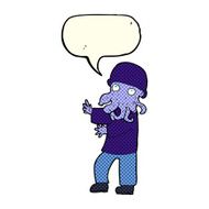 cartoon monster man with speech bubble N5