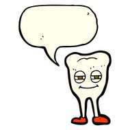 cartoon smiling tooth with speech bubble N5