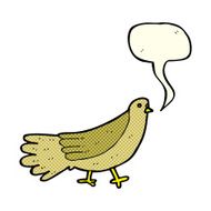 cartoon bird with speech bubble N152