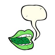 cartoon smiling halloween mouth with speech bubble N3