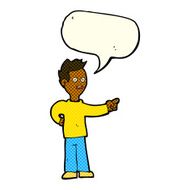 cartoon shocked boy pointing with speech bubble N6