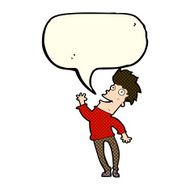 cartoon happy man with speech bubble N213